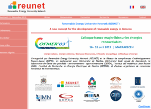 Lire la suite à propos de l’article Colloque franco-maghrébin sur les énergies renouvelables du 16 au 18 Avril 2019 à Marrakech