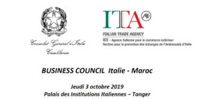Lire la suite à propos de l’article Invitation pour les architectes à la rencontre «Business Council»  le Jeudi 3 octobre 2019 de 11h à 17h au Palais des Institutions Italiennes à Tanger