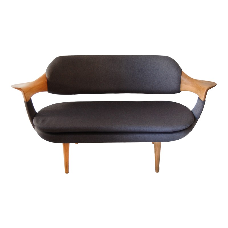home orient canape design en chene et tissu