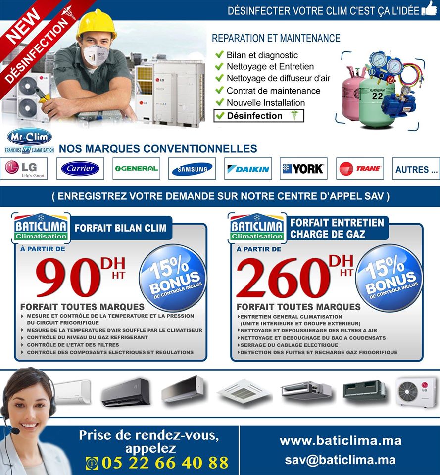 baticlima mrclim desinfection entretien climatisation