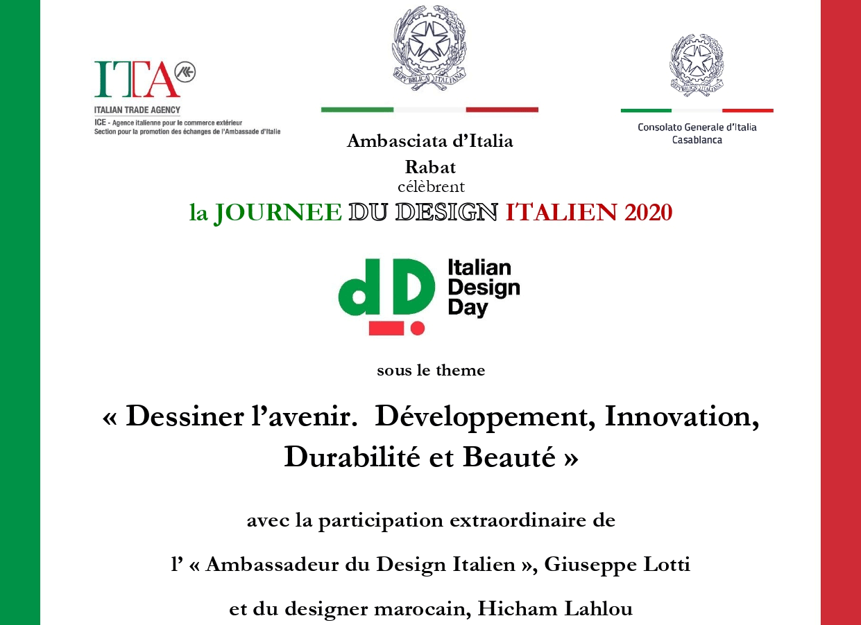 Lire la suite à propos de l’article 3éme édition des Italian Design Day par l’ambassade d’Italie à Rabat.