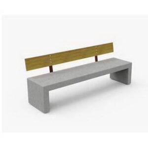 Banc AKLIDOUS U 2000X500 EA100 EP100 Avec dossier en bois